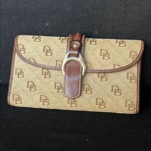 Dooney & Bourke Brown and Tan Clutch